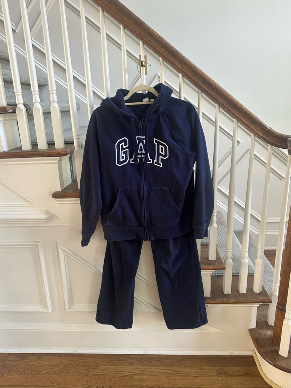 GAP Sweat Set Navy Blue Full-Zip Hoodie & Wide Sweat Pants - Picture 3 of 12